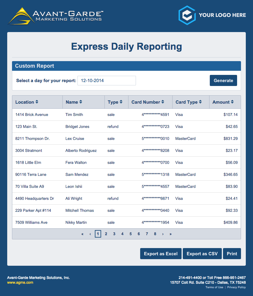 AGMS Gateway Express Daily Reporting